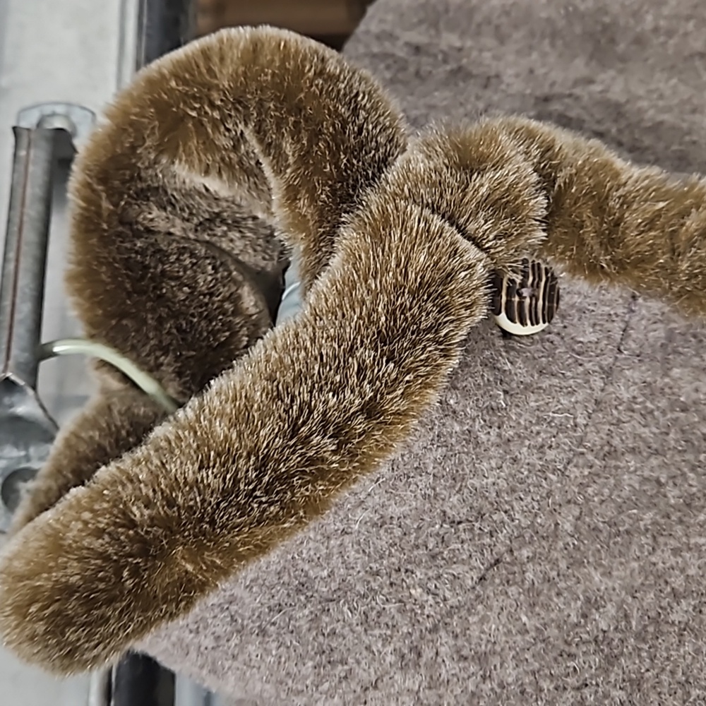 ♥️HP 70s Rare Wool Swing OverCoat VTG Fur Accents Oversized S euc FINAL